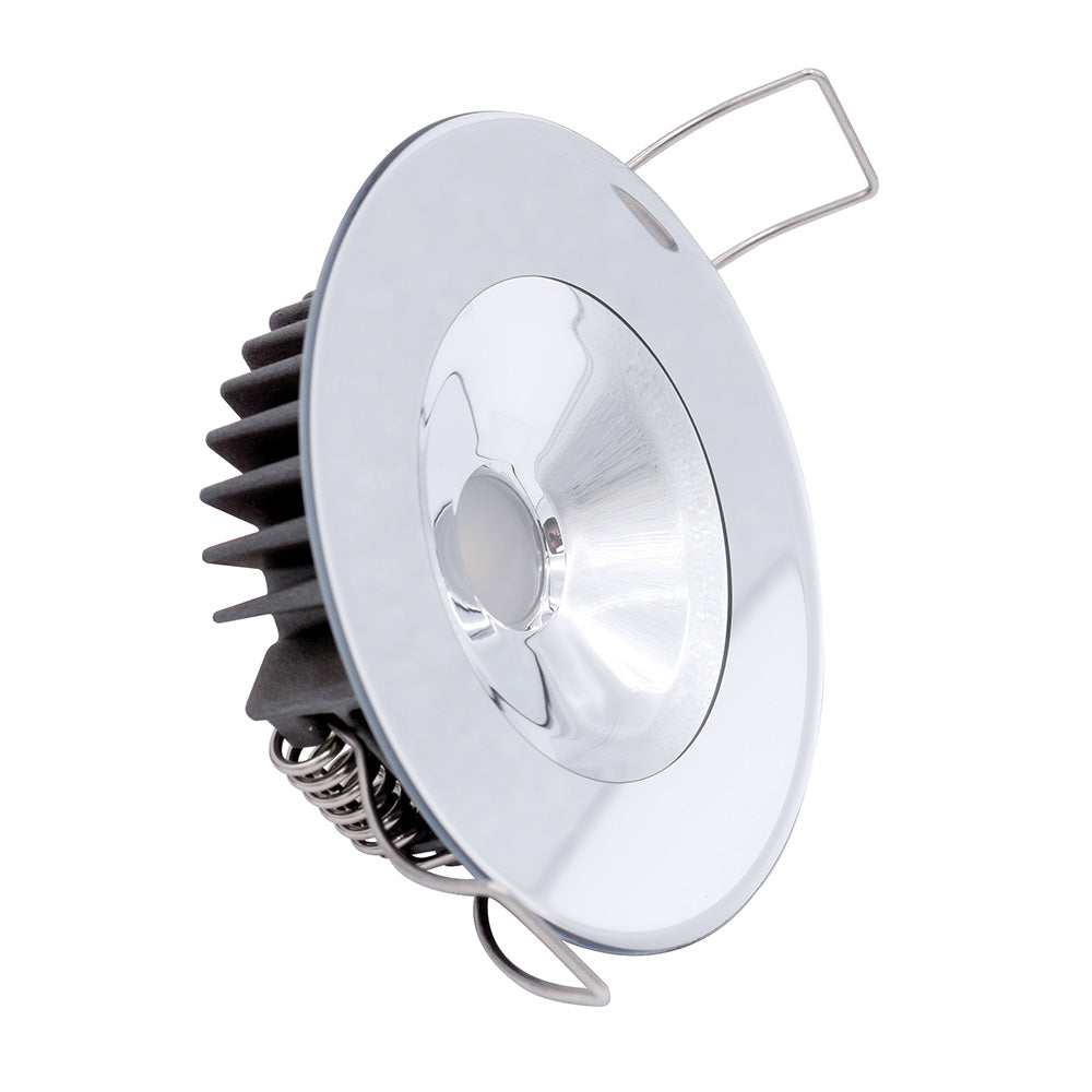 Lumitec Illusion Flush Mount LED Down Light - White - Non-Dimming - White Housing - MIrrored Housing - Deckhand Marine Supply