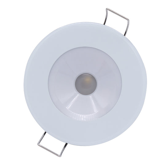 Lumitec Illusion Flush Mount LED Down Light - Warm White - Dimming - White Housing - Deckhand Marine Supply