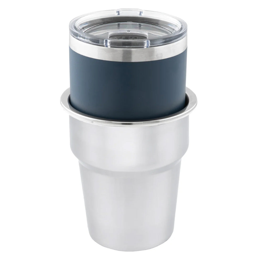 Whitecap Extra Large Stainless Steel Flush Cupholder - Deckhand Marine Supply