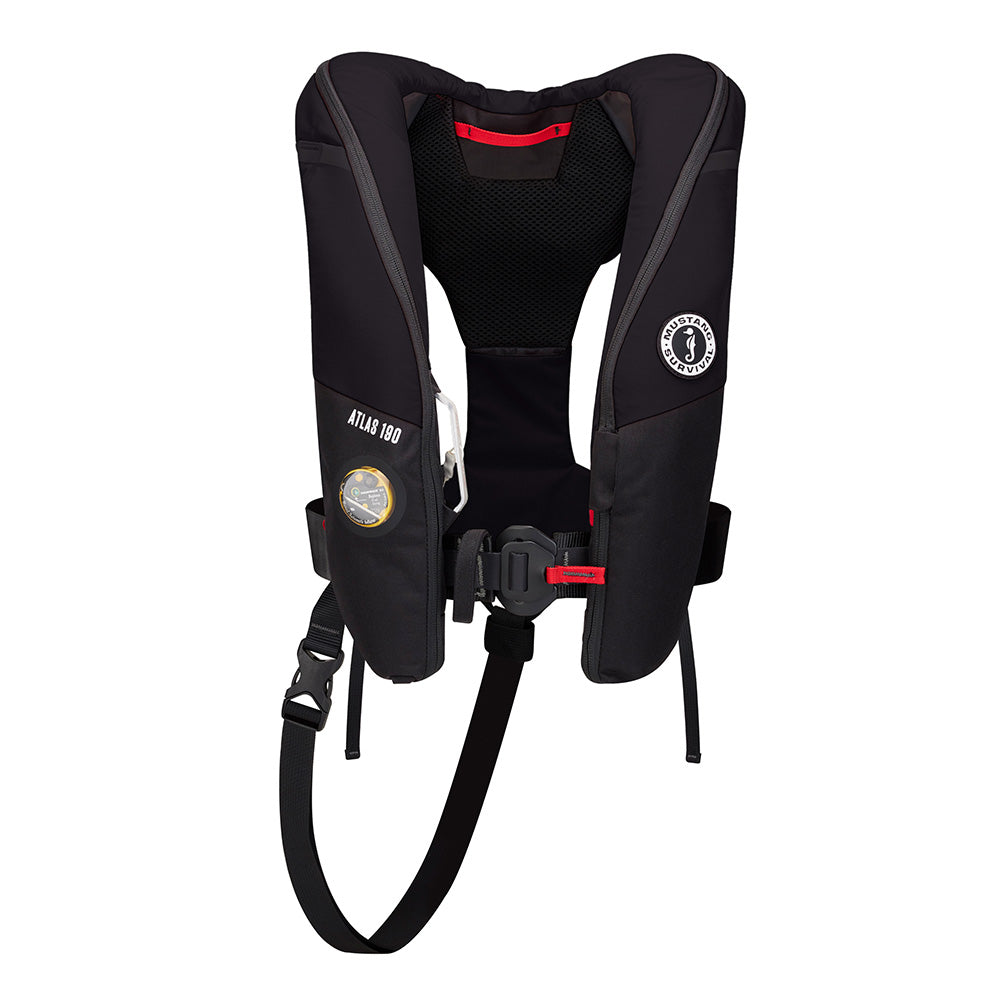 Mustang Atlas 190 DLX Open Ocean Inflatable PFD - Black - Deckhand Marine Supply
