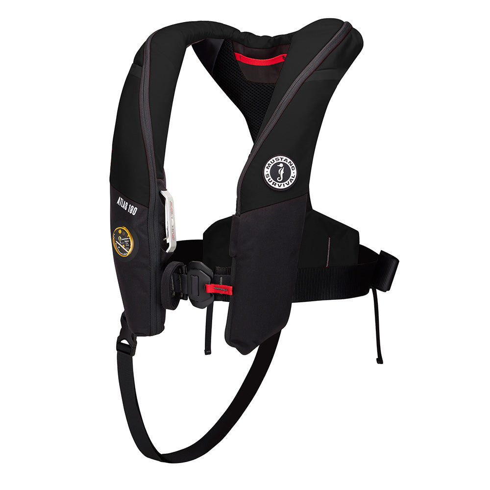 Mustang Atlas 190 DLX Open Ocean Inflatable PFD - Black - Deckhand Marine Supply