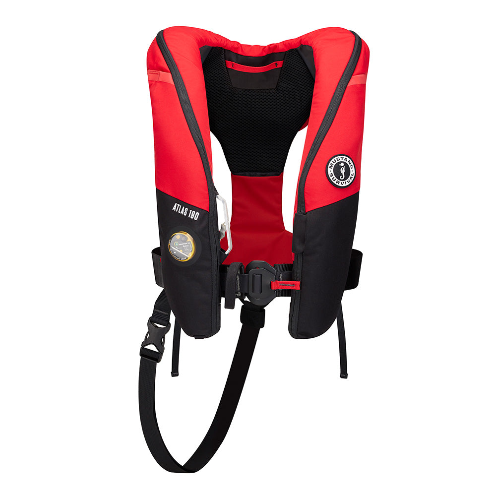 Mustang Atlas 190 DLX Open Ocean Inflatable PFD - Red/Black - Deckhand Marine Supply
