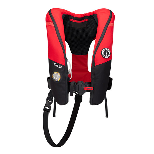 Mustang Atlas 190 DLX Open Ocean Inflatable PFD - Red/Black - Deckhand Marine Supply