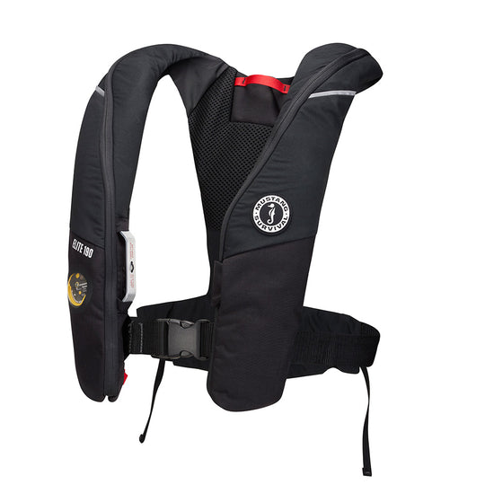 Mustang Elite 190 Offshore Inflatable PFD - Black - Deckhand Marine Supply
