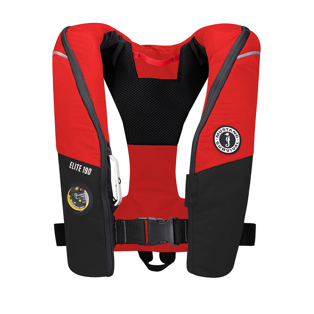 Mustang Elite 190 Offshore Inflatable PFD - Red/Black - Deckhand Marine Supply