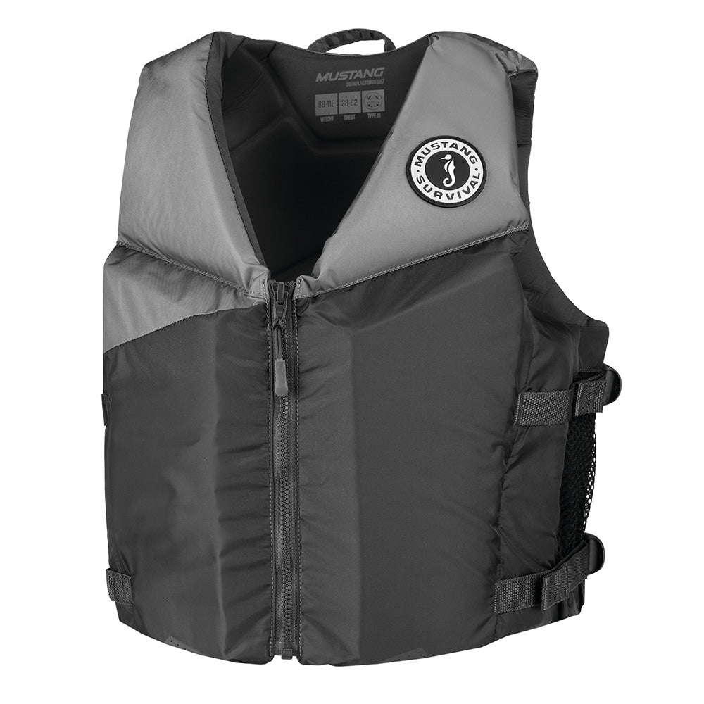 Mustang Young Adult REV Foam Vest - Grey/Light Grey/Fluorescent Yellow - Universal - Deckhand Marine Supply