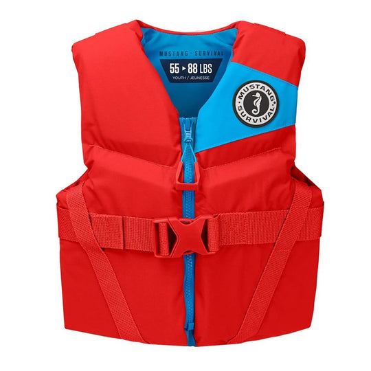 Mustang Youth REV Foam Life Vest - Imperial Red - Deckhand Marine Supply