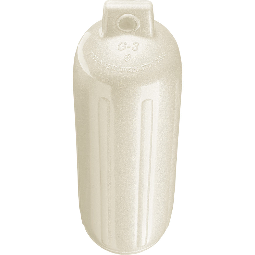 Polyform G-3 Twin Eye Fender 5.5" x 19" - Metallic White - Deckhand Marine Supply
