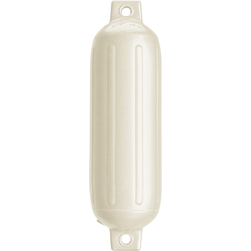 Polyform G-3 Twin Eye Fender 5.5" x 19" - Metallic White - Deckhand Marine Supply