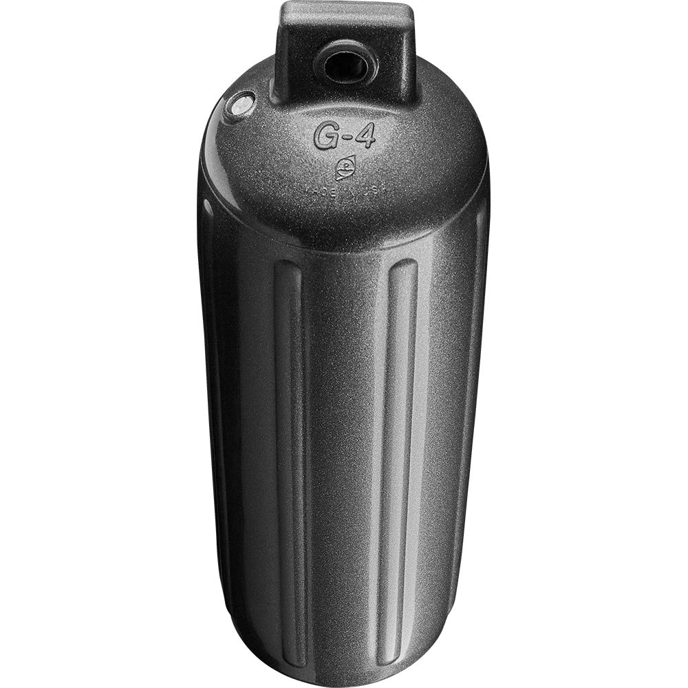 Polyform G-4 Twin Eye Fender 6.5" x 22" - Metallic Graphite - Deckhand Marine Supply