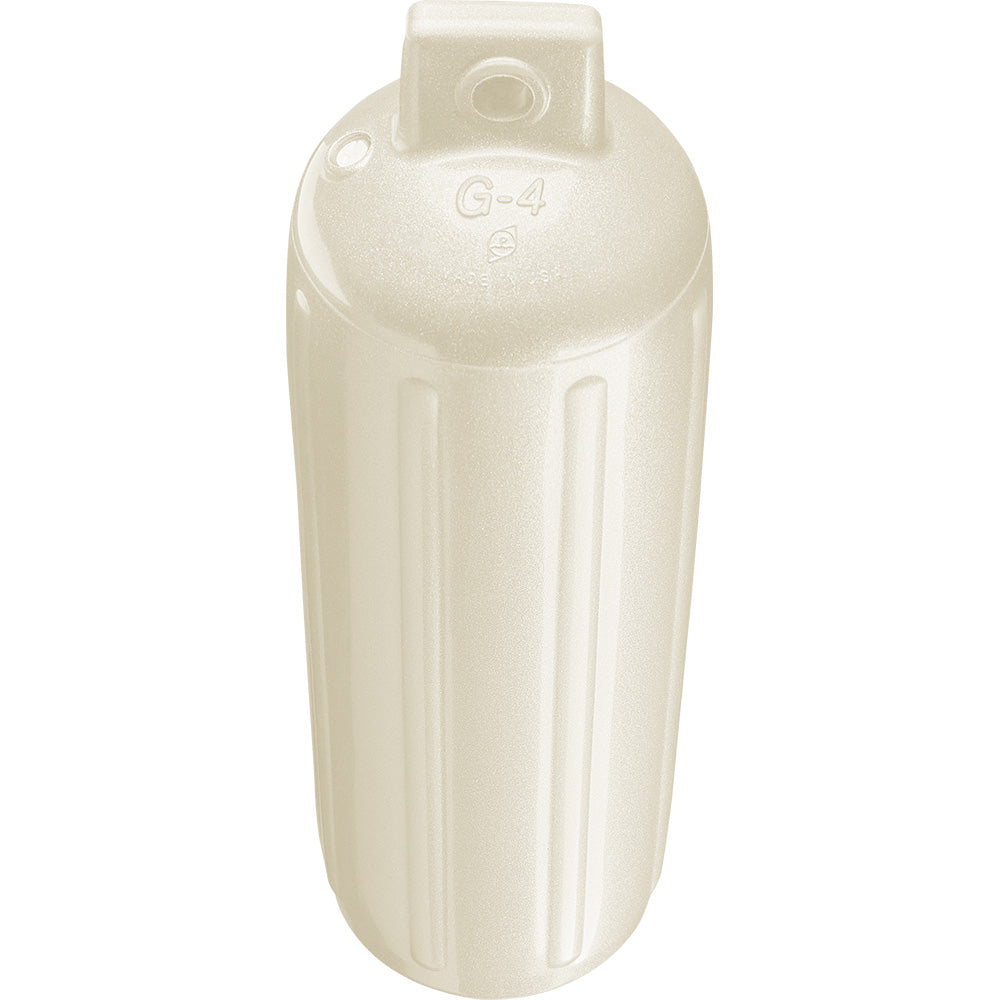 Polyform G-4 Twin Eye Fender 6.5" x 22" - Metallic White - Deckhand Marine Supply