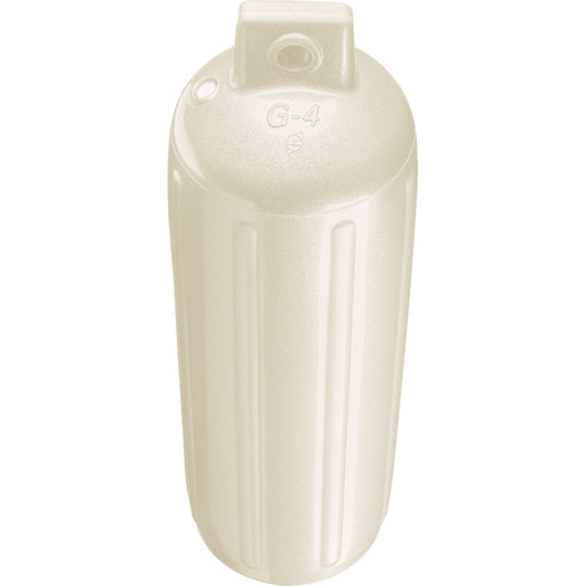 Polyform G-4 Twin Eye Fender 6.5" x 22" - Metallic White - Deckhand Marine Supply