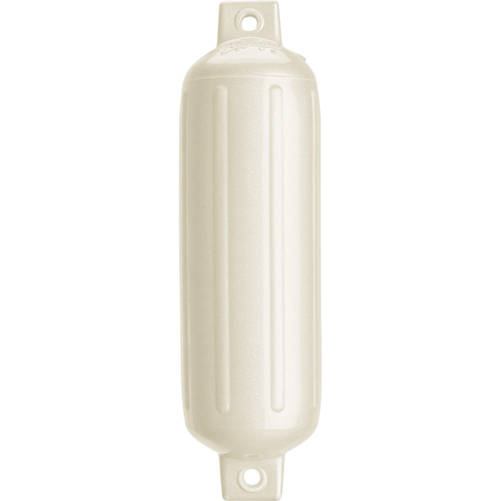 Polyform G-4 Twin Eye Fender 6.5" x 22" - Metallic White - Deckhand Marine Supply