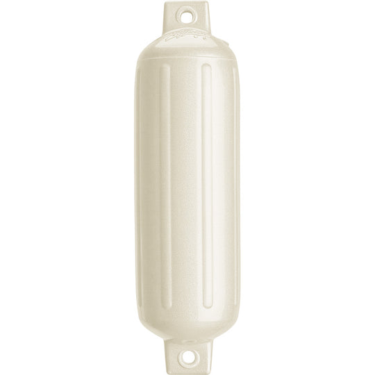 Polyform G-4 Twin Eye Fender 6.5" x 22" - Metallic White - Deckhand Marine Supply