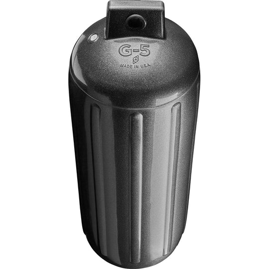 Polyform G-5 Twin Eye Fender 8.8" x 26.8" - Metallic Graphite - Deckhand Marine Supply