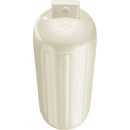 Polyform G-5 Twin Eye Fender 8.8" x 26.8" - Metallic White - Deckhand Marine Supply