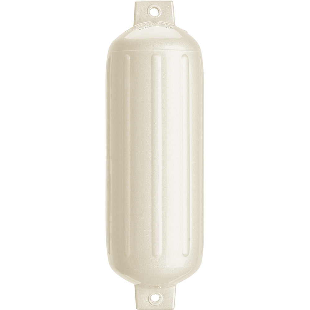 Polyform G-5 Twin Eye Fender 8.8" x 26.8" - Metallic White - Deckhand Marine Supply