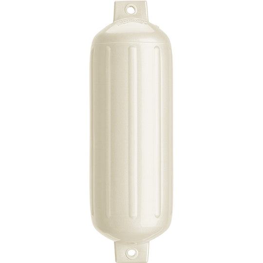 Polyform G-5 Twin Eye Fender 8.8" x 26.8" - Metallic White - Deckhand Marine Supply
