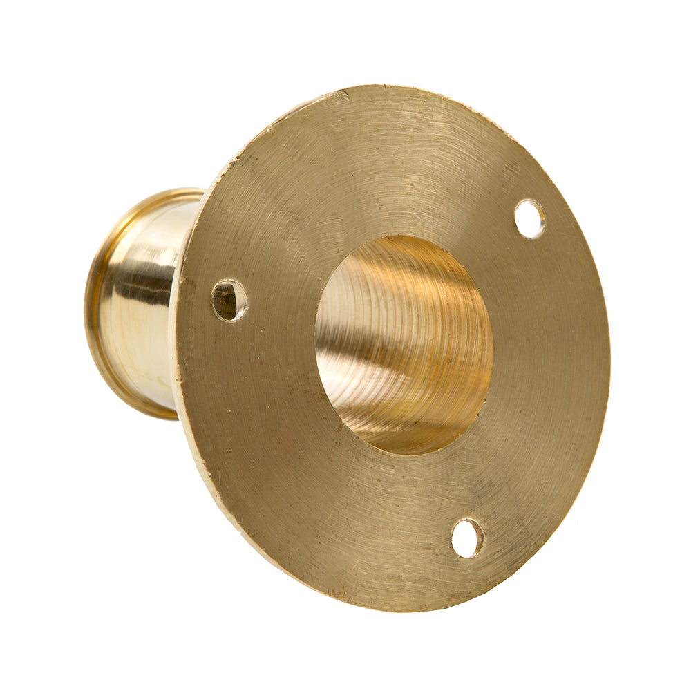 Whitecap Top Mount Flag Pole Socket - 1" ID - Polished Brass - Deckhand Marine Supply