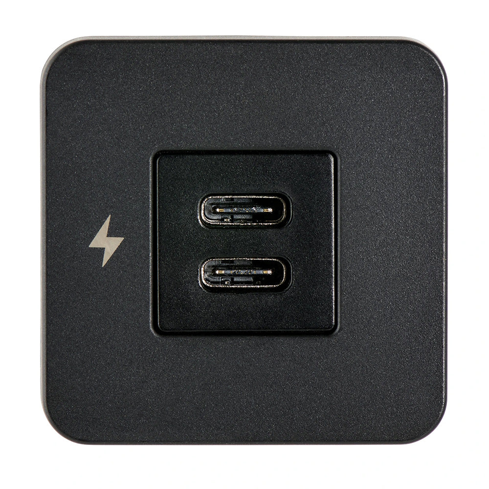 Scanstrut TILE USB-C Interior Charging Socket - 12/24V - Black Bezel - Deckhand Marine Supply