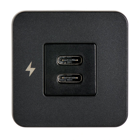 Scanstrut TILE USB-C Interior Charging Socket - 12/24V - Black Bezel - Deckhand Marine Supply
