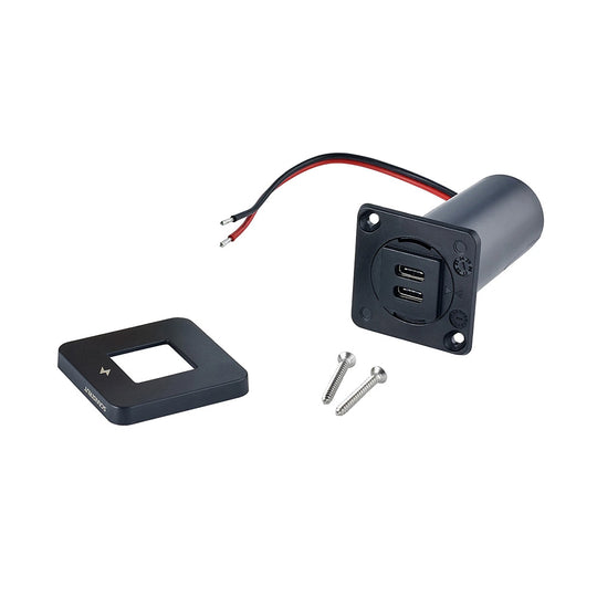 Scanstrut TILE USB-C Interior Charging Socket - 12/24V - Black Bezel - Deckhand Marine Supply