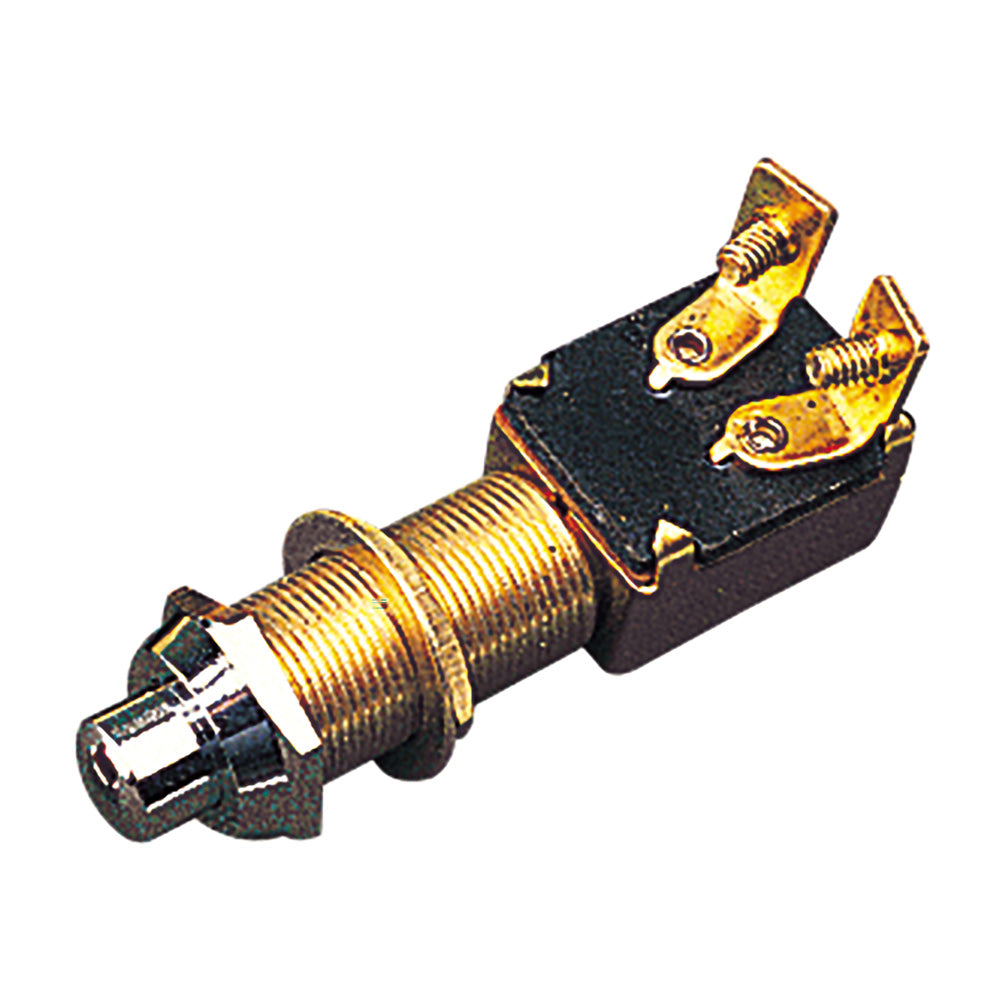 Sea-Dog Momentary Push Button Switch - Stamped Brass - Deckhand Marine Supply