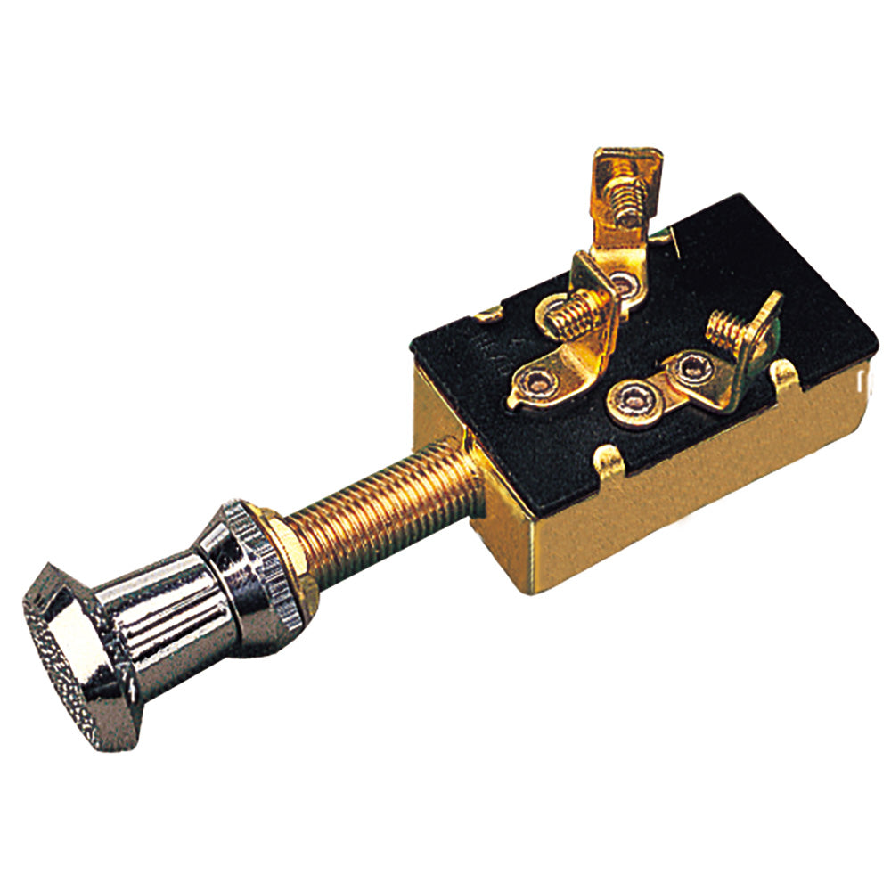 Sea-Dog 3 Position 1 Circuit Push-Pull Switch - Stamped Brass - Deckhand Marine Supply