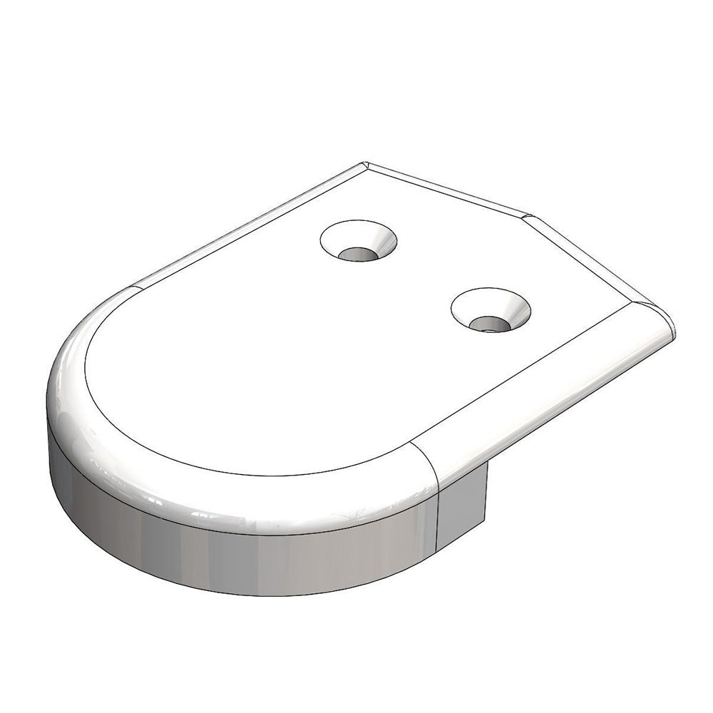 TACO 2" Rub Rail End Cap - White - Deckhand Marine Supply