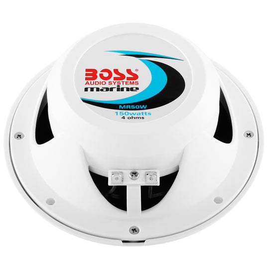 Boss Audio MR50 5.25" Round Speakers - White - Pair - Deckhand Marine Supply