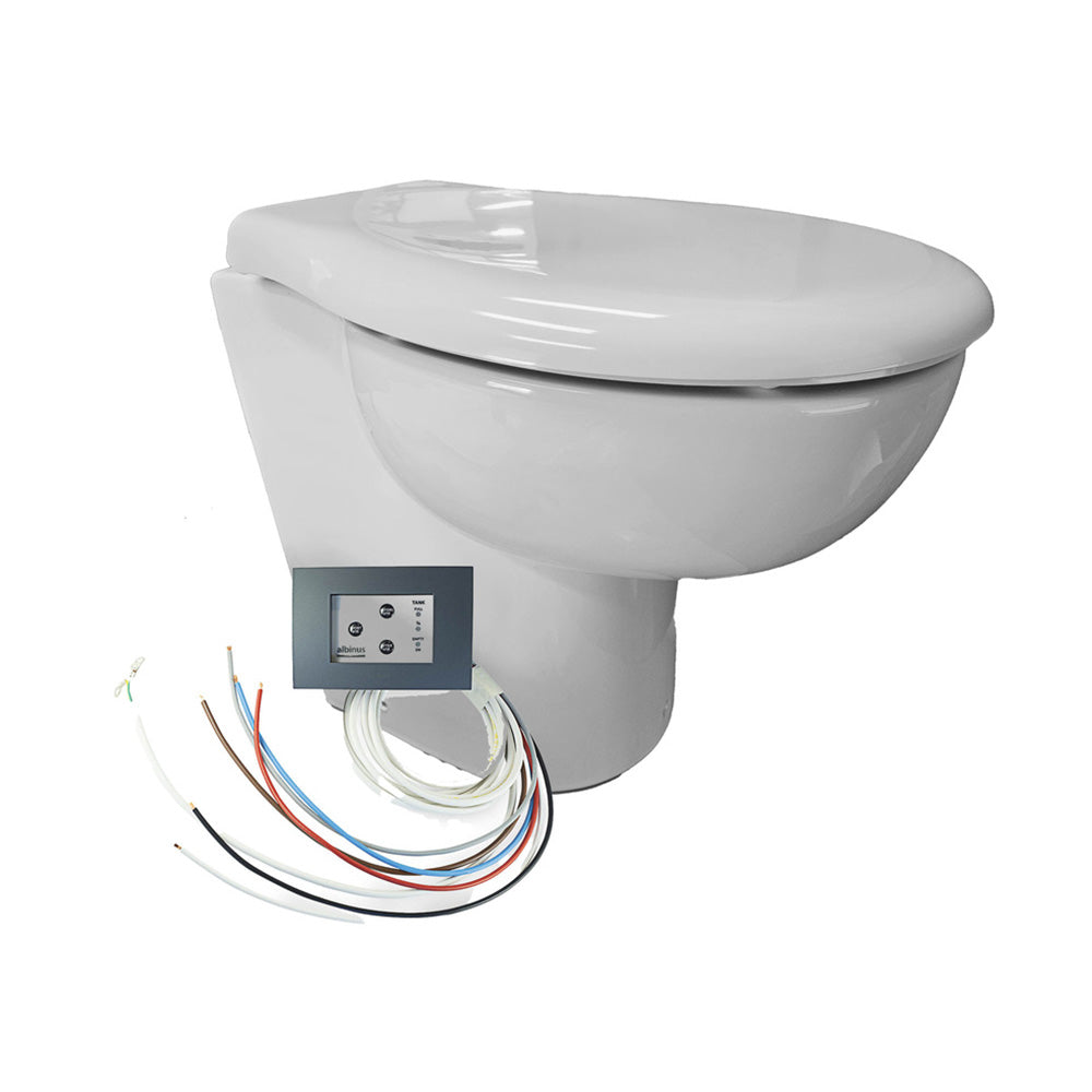 Albin Group Ultra Slim Premium Standard 12V Toilet - Deckhand Marine Supply