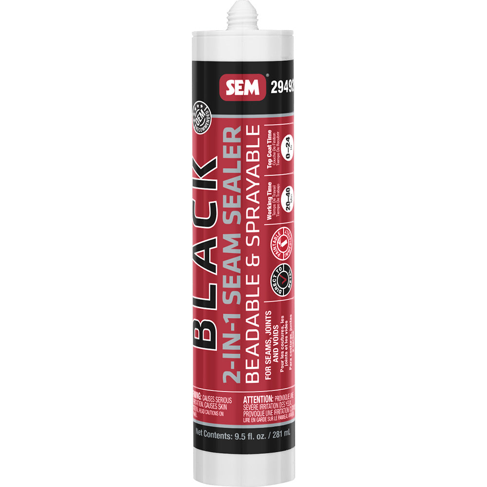 SEM 2-IN-1 Seam Sealer - 9.5oz Tube - Black - Deckhand Marine Supply