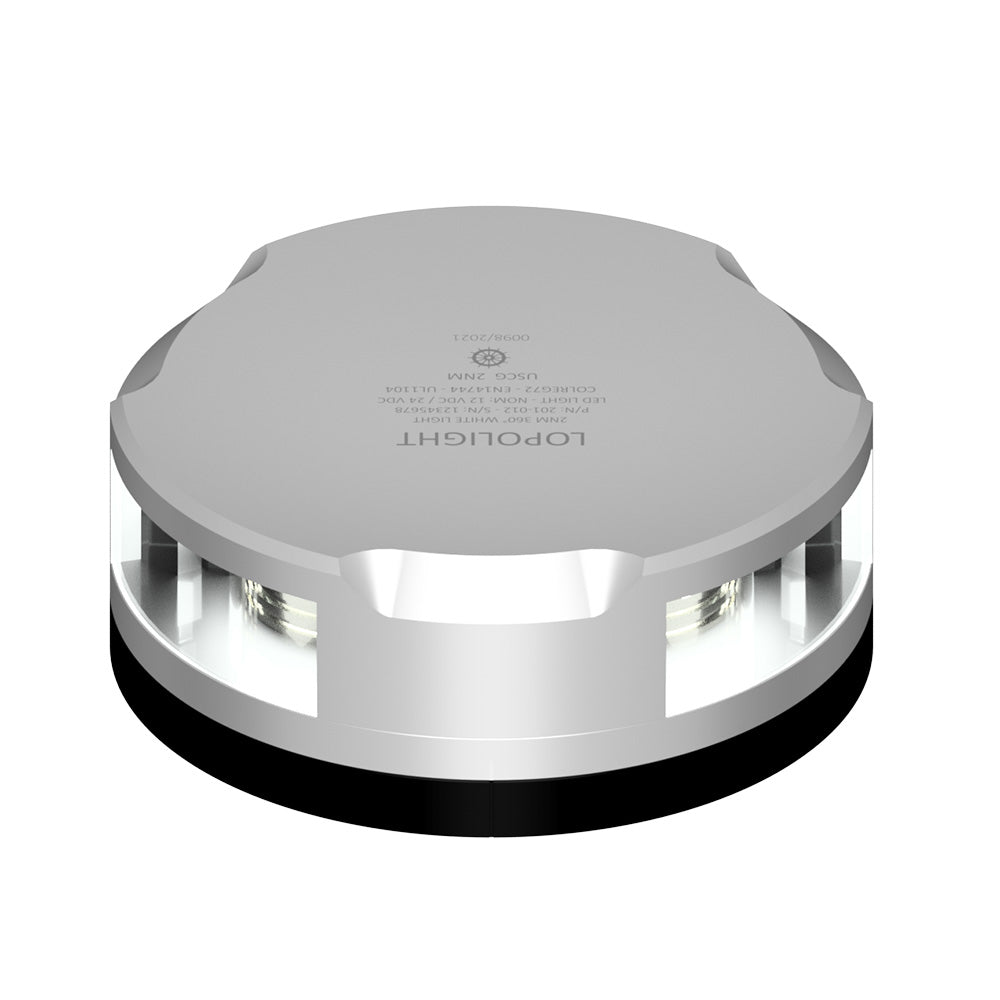 Lopolight 360-Degree Anchor Light - 2nm - Silver Housing w/FB Base - 2.5M Cable - Deckhand Marine Supply