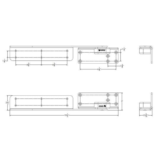 TACO Command Ratchet Hinge - 18-1/2" - 316 Stainless Steel Polished w/Hard Stop