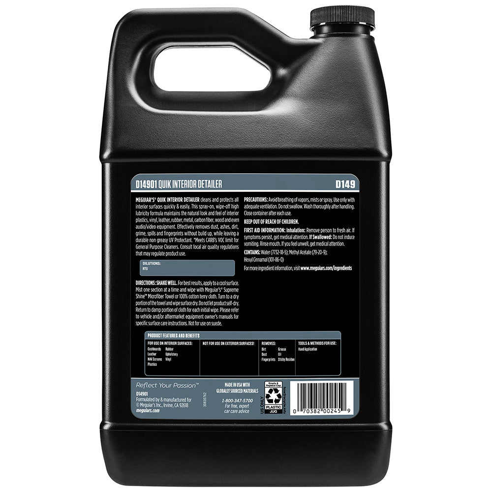 Meguiar's Quik Interior Detailer - 1 Gallon - Deckhand Marine Supply