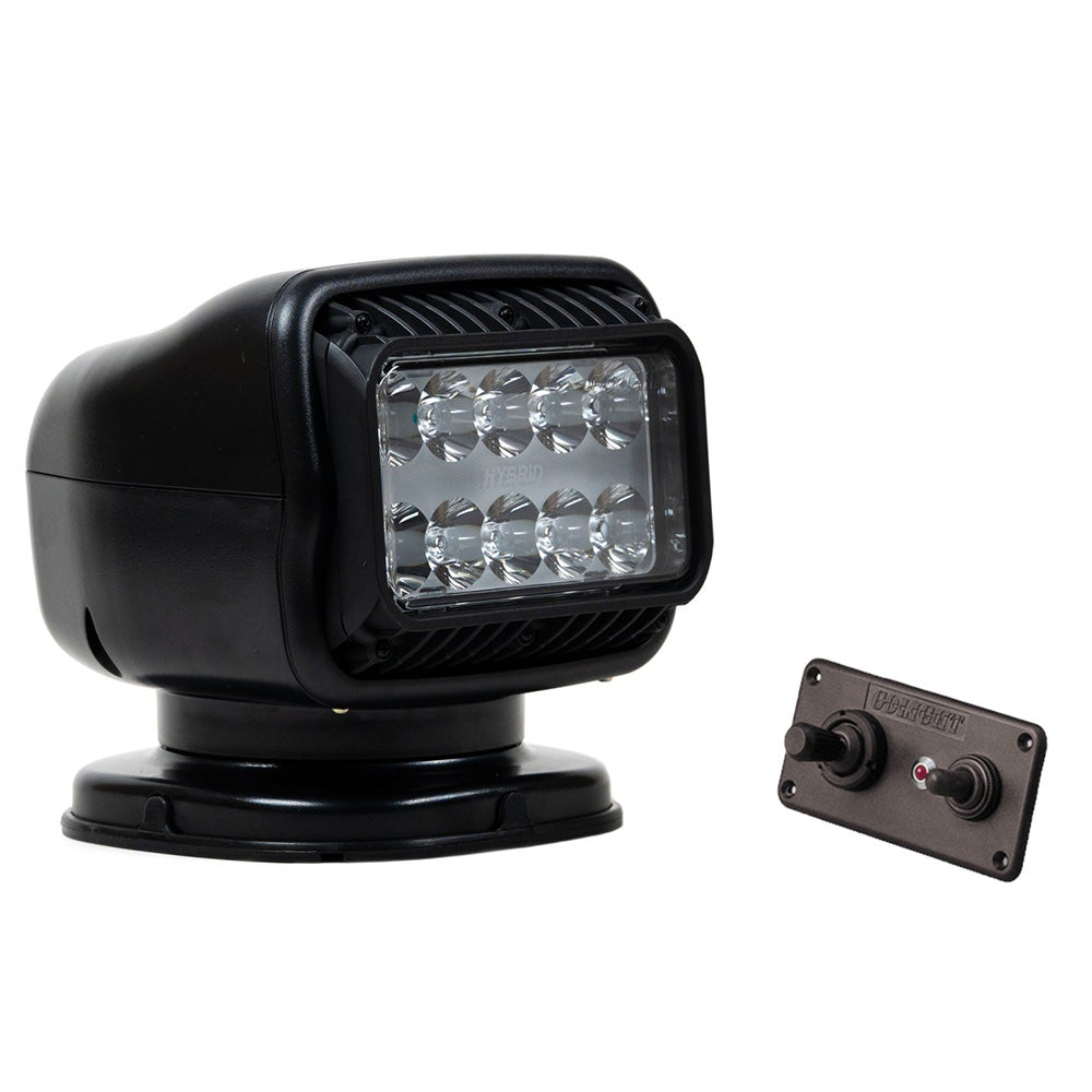 Golight GT Series LED Hybrid Light Permanent Mount w/Handheld Wireless Remote - 12V - Black - Deckhand Marine Supply