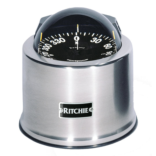Ritchie SP-5-C GlobeMaster Compass - Pedestal Mount - Stainless Steel - 12V - 5 Degree Card - Deckhand Marine Supply
