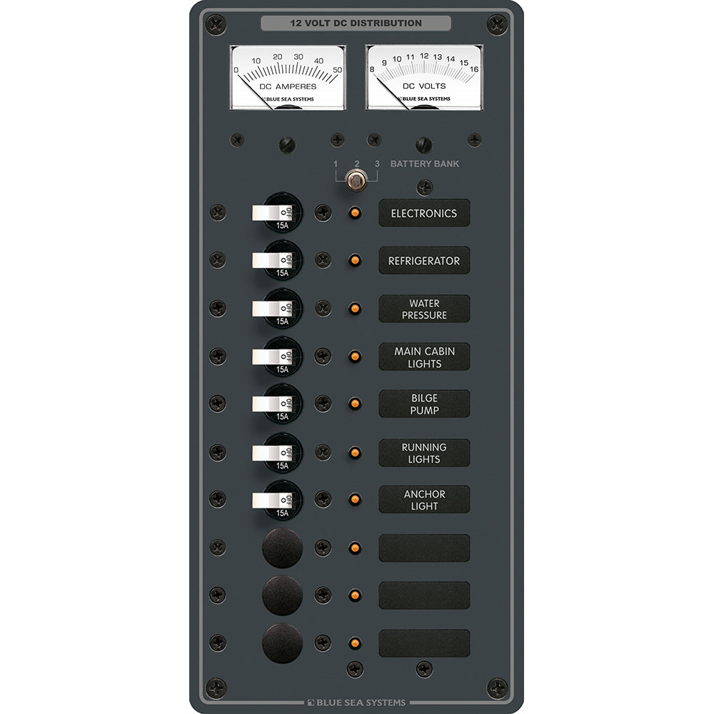 Blue Sea 8082 DC 10 Position Toggle Branch Circuit Breaker Panel - Deckhand Marine Supply