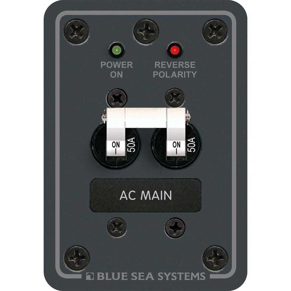 Blue Sea 8079 AC Main Only Circuit Breaker Panel - White Switches - Deckhand Marine Supply
