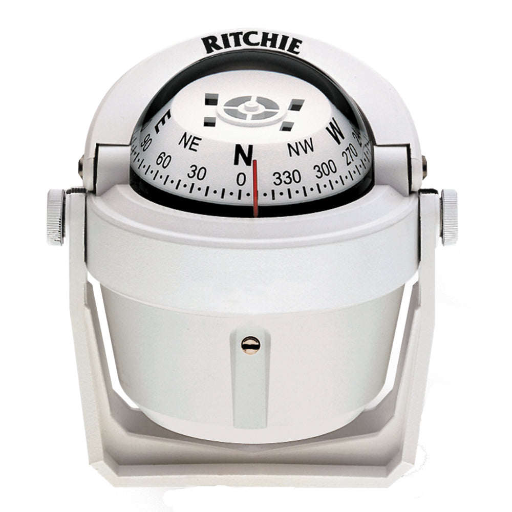 Ritchie B-51W Explorer Compass - Bracket Mount - White - Deckhand Marine Supply