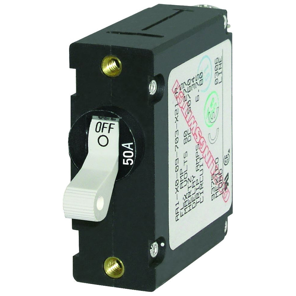 Blue Sea 7230 AC/DC Single Pole Magnetic World Circuit Breaker - 50AMP - Deckhand Marine Supply
