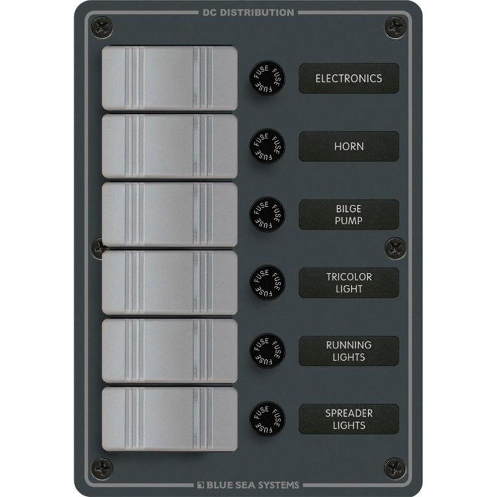 Blue Sea 8053 Slate Grey - 6 Position - Vertical - Deckhand Marine Supply