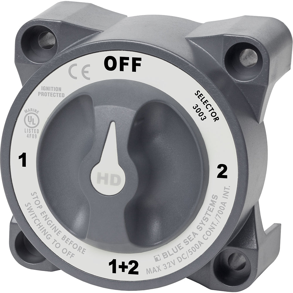 Blue Sea 3003 HD-Series Battery Switch Selector w/Alternator Field Disconnect - Deckhand Marine Supply