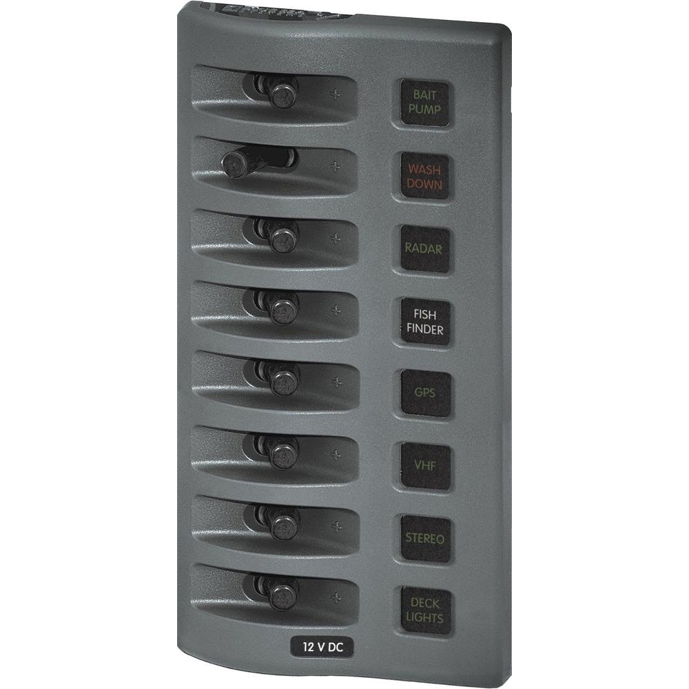 Blue Sea 4308 WeatherDeck Water Resistant Fuse Panel - 8 Position - Grey - Deckhand Marine Supply