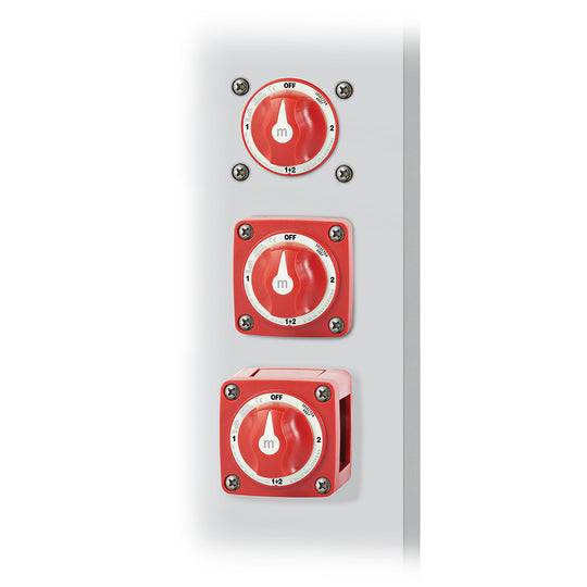 Blue Sea 6007 m-Series (Mini) Battery Switch Selector Four Position Red - Deckhand Marine Supply