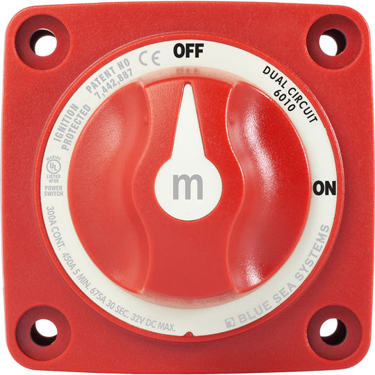 Blue Sea 6010 m-Series (Mini) Battery Switch Dual Circuit - Deckhand Marine Supply