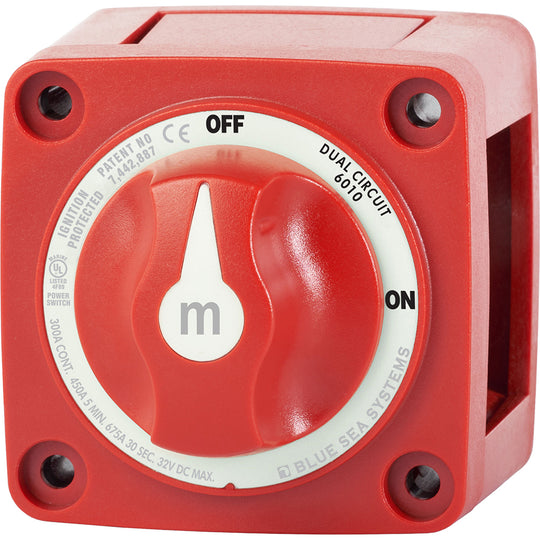 Blue Sea 6010 m-Series (Mini) Battery Switch Dual Circuit - Deckhand Marine Supply