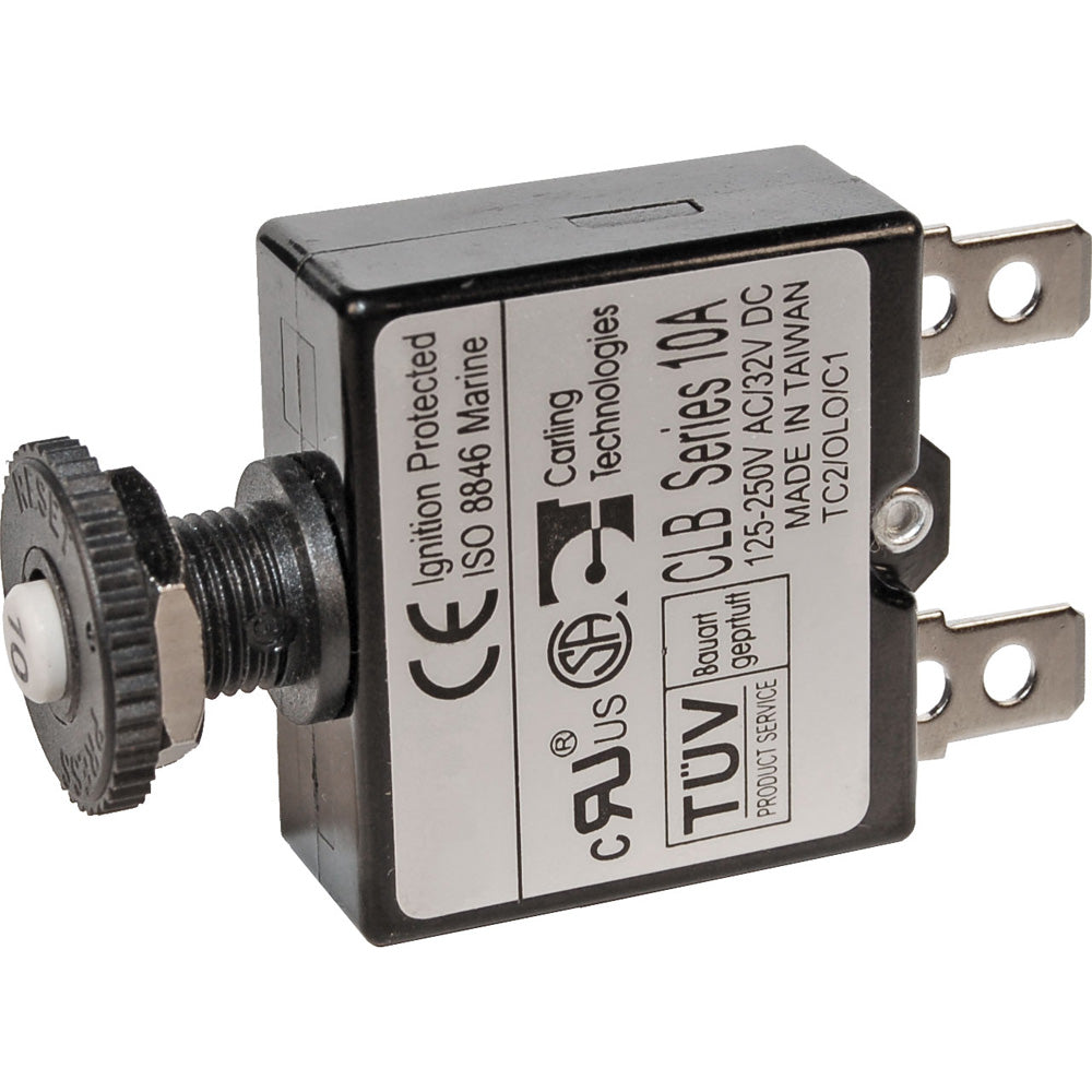 Blue Sea 7054 10A Push Button Thermal with Quick Connect Terminals - Deckhand Marine Supply