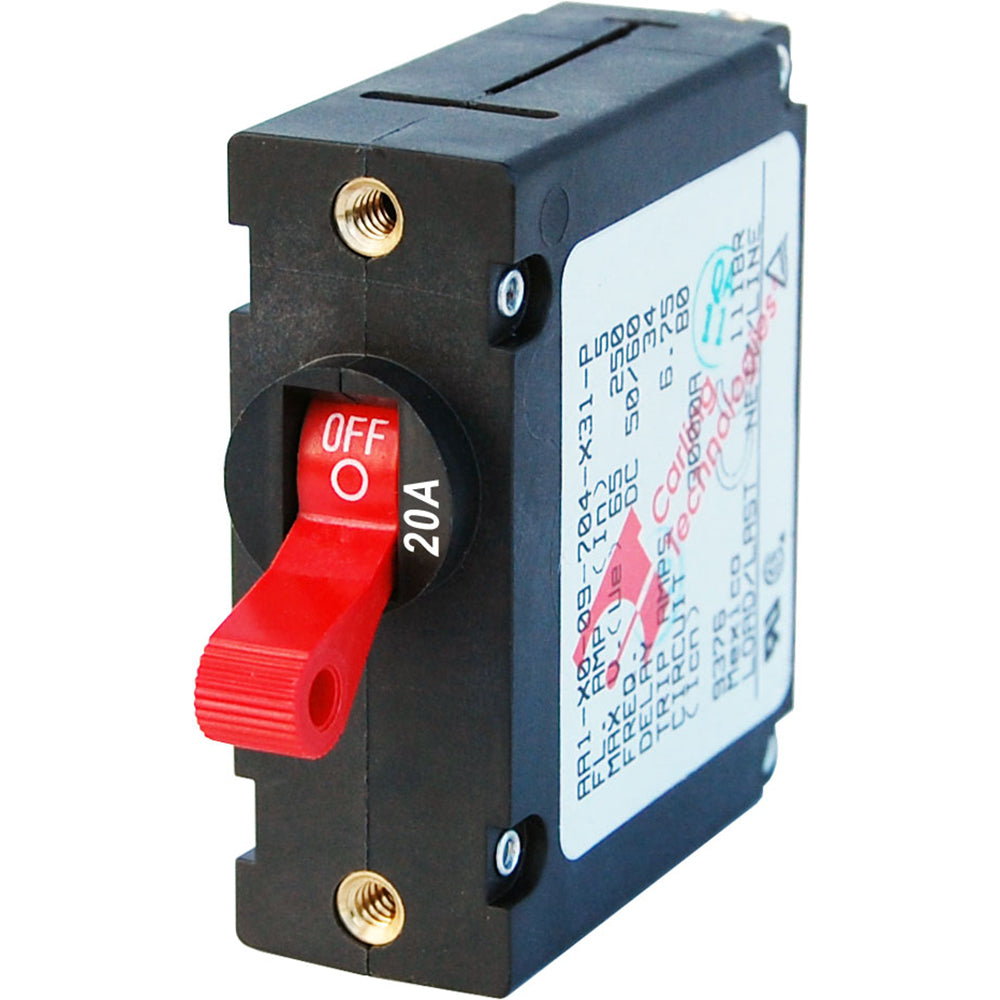 Blue Sea 7213 AC / DC Single Pole Magnetic World Circuit Breaker  -  20 Amp - Deckhand Marine Supply