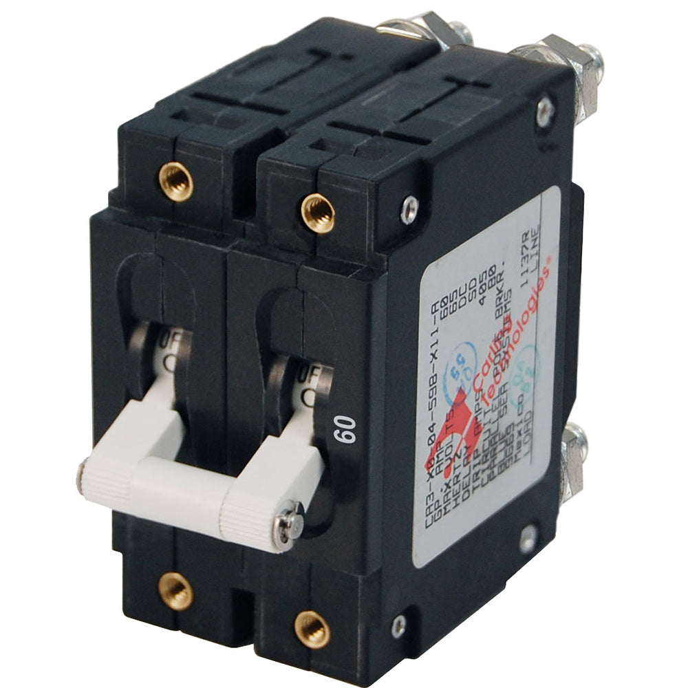 Blue Sea 7254 C-Series Double Pole Circuit Breaker - 60A - Deckhand Marine Supply